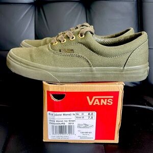 Olive green Vans men size 6 women 7.5